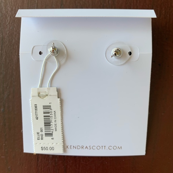 Kendra Scott NWT Ellie Black and Silver Earrings - Picture 4 of 6